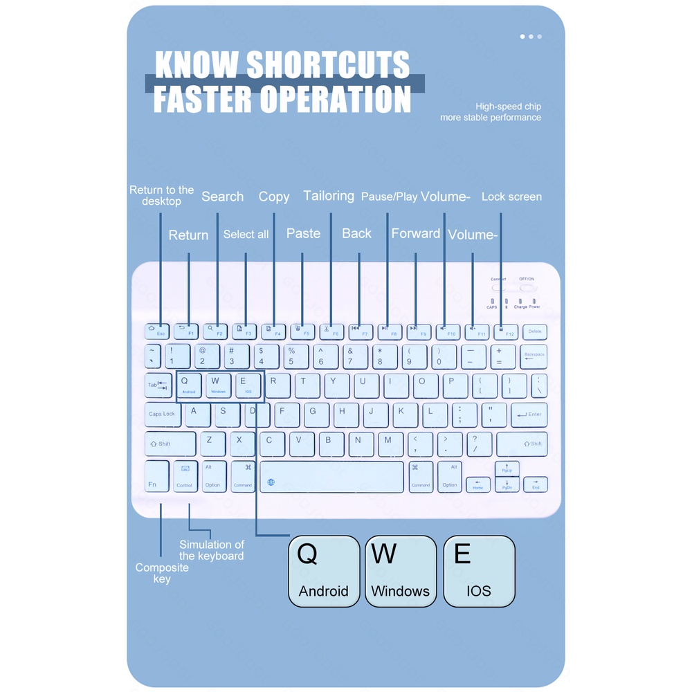 Goojodoq For ipad Casing Keyboard Bluetooth Untuk