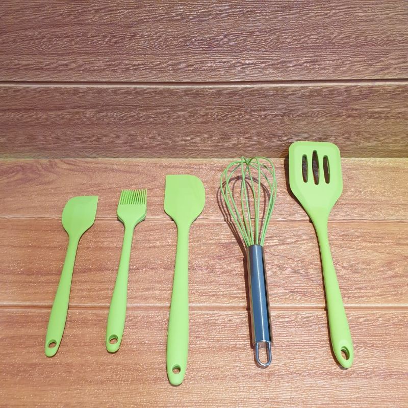 Spatula Sillicon Set isi 5pc / Spatula Set Murah / Easy Baking isi 5pc / Perlengakapan Kue