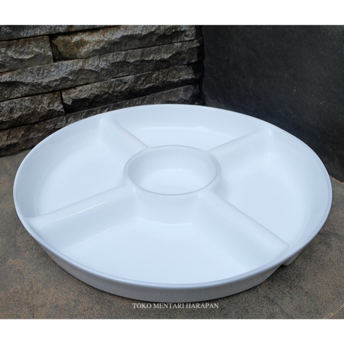 Best Seller Piring Saji Sekat Keramik Putih Party Plate Porcelain 100
