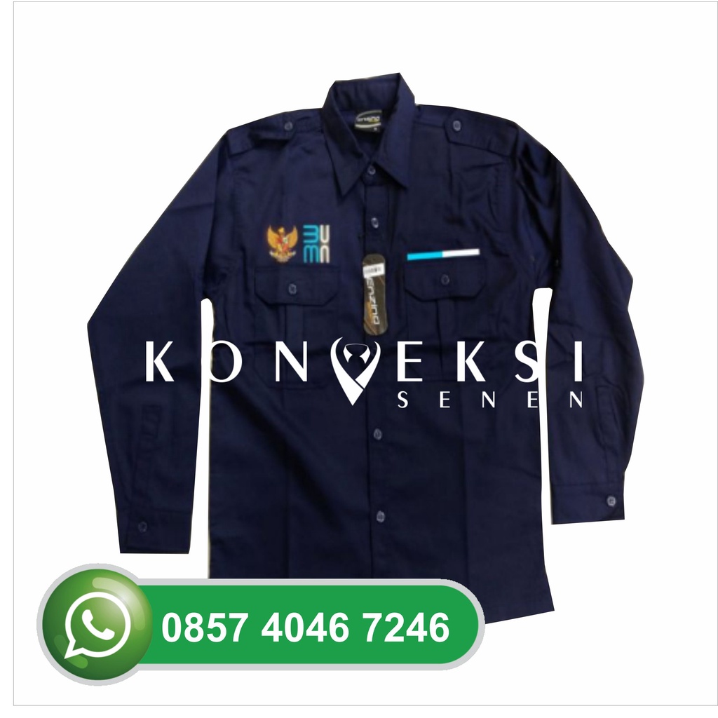 Kemeja BUMN | Kemeja PDH BUMN | Kemeja PDL BUMN Biru Dongker Navy | Lengan Panjang 2 Kantong