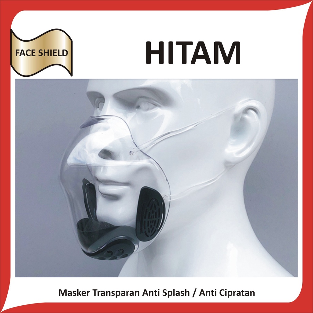 Masker Transparan Akrilik / Acrylic dengan filter udara / Kuat Nyaman-4