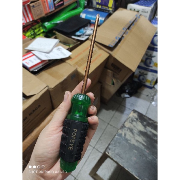 obeng granat 6inch (150mm)/obeng bunga gagang karet 6inch (+)