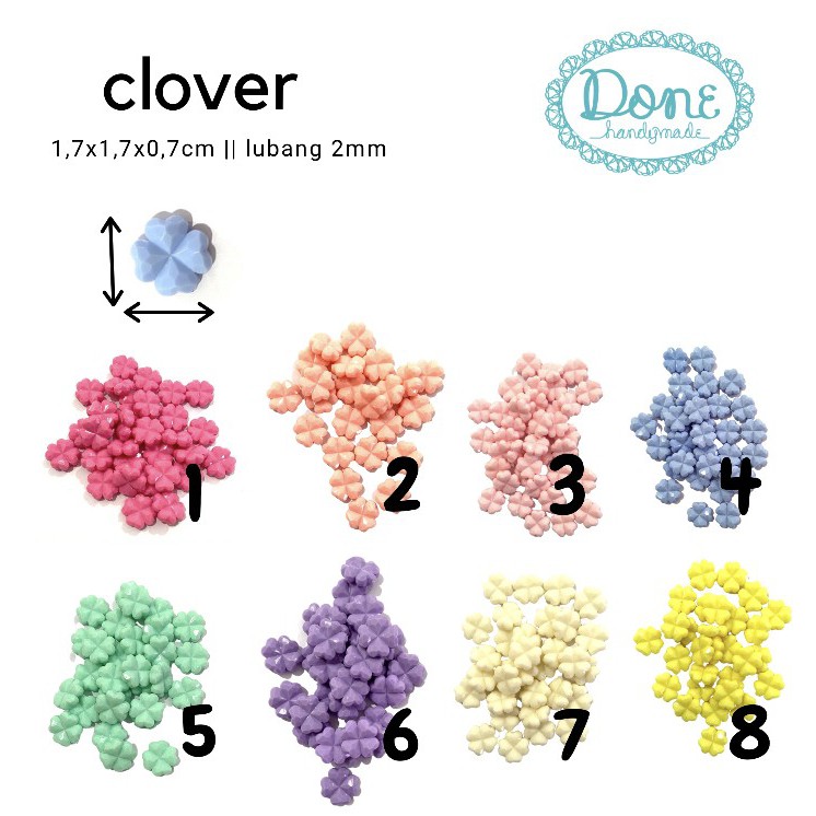 Manik manik semanggi clover beads clover bead aksesoris pernak pernik