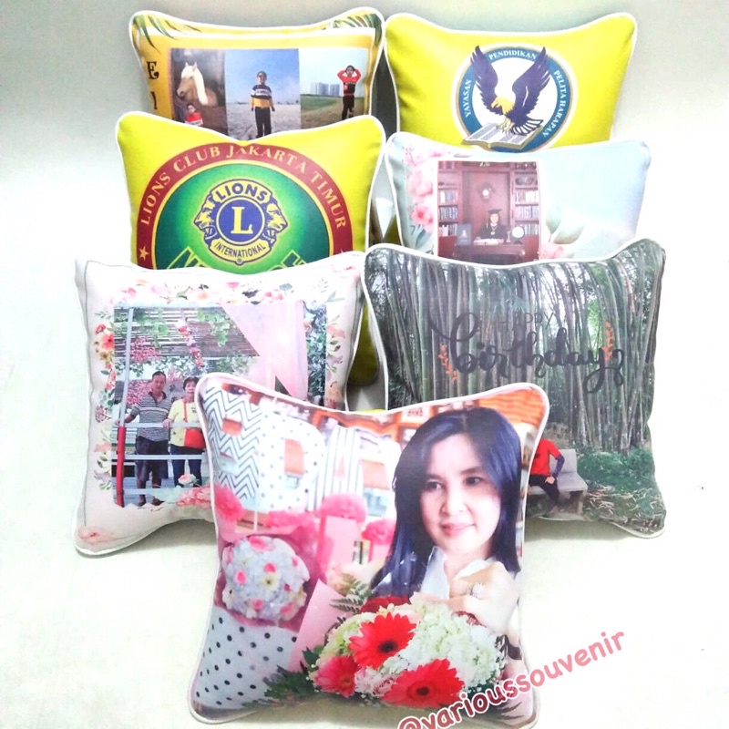 Bantal Foto Custom Waterproof Bolak Balik Hadiah Wisuda Kado Ultah Pernikahan Wedding Anniversary