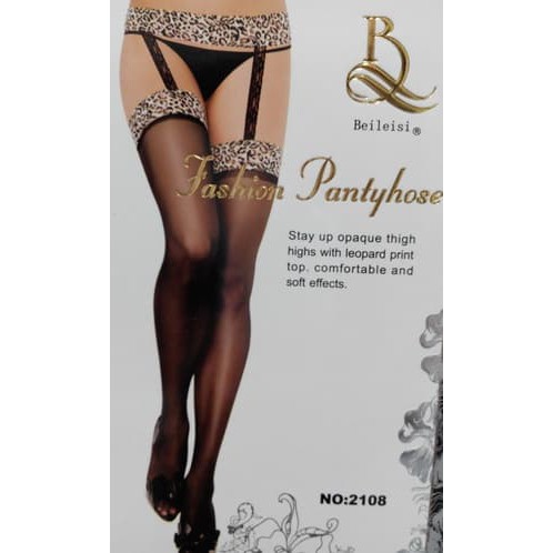 GARTER BELT + NYLON STOCKING LEOPARD BS