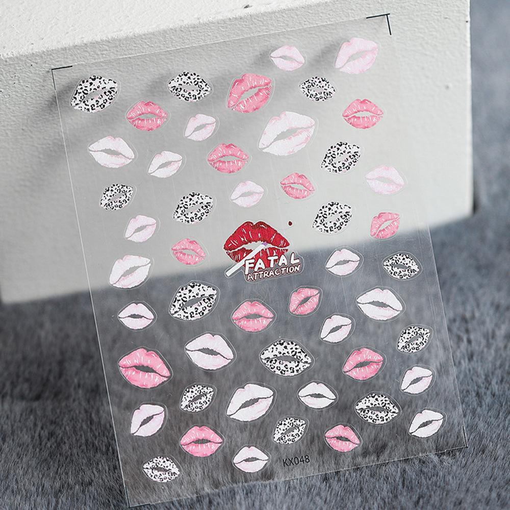 AUGUSTINA Agustin 5D Grafir Stiker Kuku Pesona Slider Decal Perekat DIY Nail Art