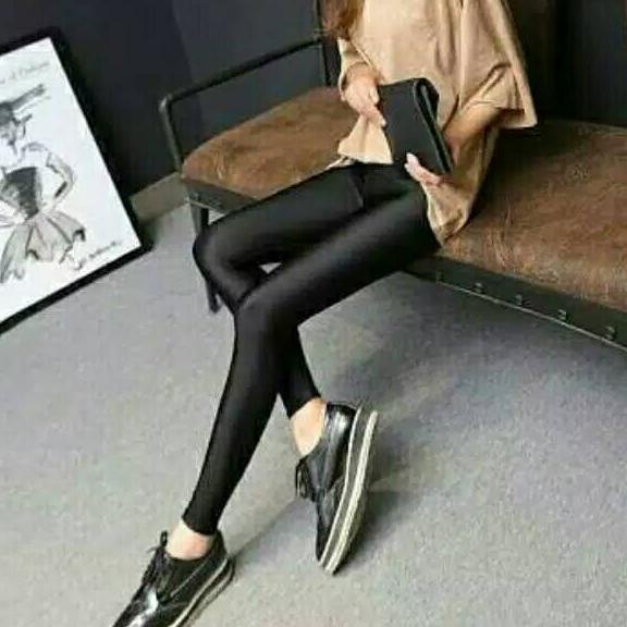Sangat Nyaman.. Legging polos hitam abu bahan spandek balon licin untuk olahraga yoga sport renang