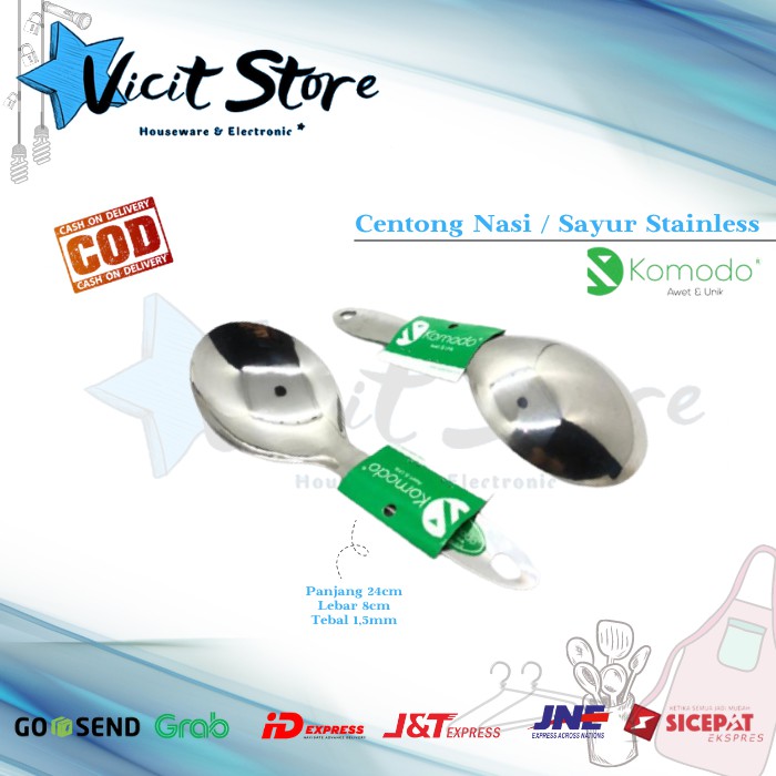 Centong Nasi Stainless Tebal / Sayur Stainless Komodo