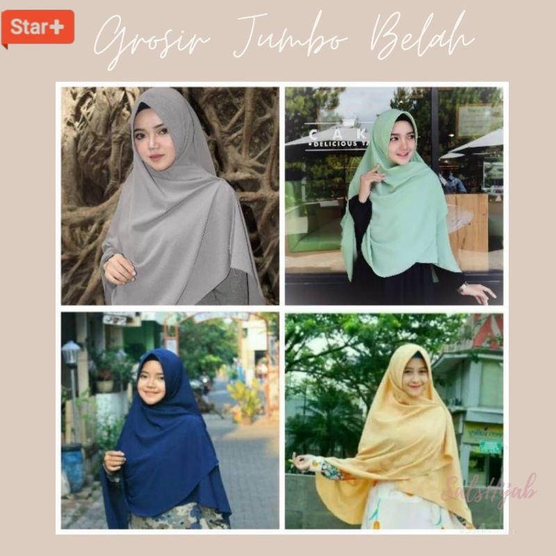 GROSIR 8PCS JILBAB INSTAN KHIMAR PET JUMBO BELAH TENGAH SYAR'I PINGUIN HIJAB KERUDUNG