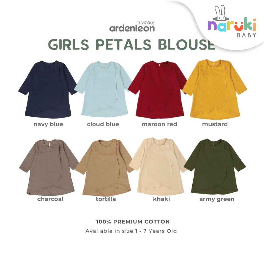 Ardenleon Girls Petal Blouse Arden Leon Baju Atasan Anak Perempuan