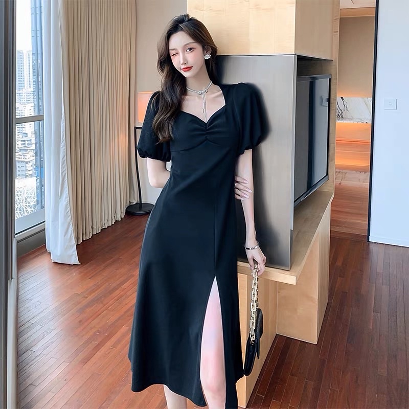 (S - XL)Lmb KOREAN LONG MIDI SLIT DRESS ELEGANCE