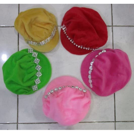 Topi Bayi Balita Anak Bulu Hiasan Mata Silver Metalic Warna Lucu Bayi