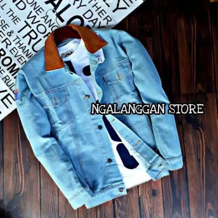 Jaket Denim Gaul Muslim Knigth Ori Brutalist Cewek Cowok Kekinian KU646 Oversize Wanita Dilan - Bi