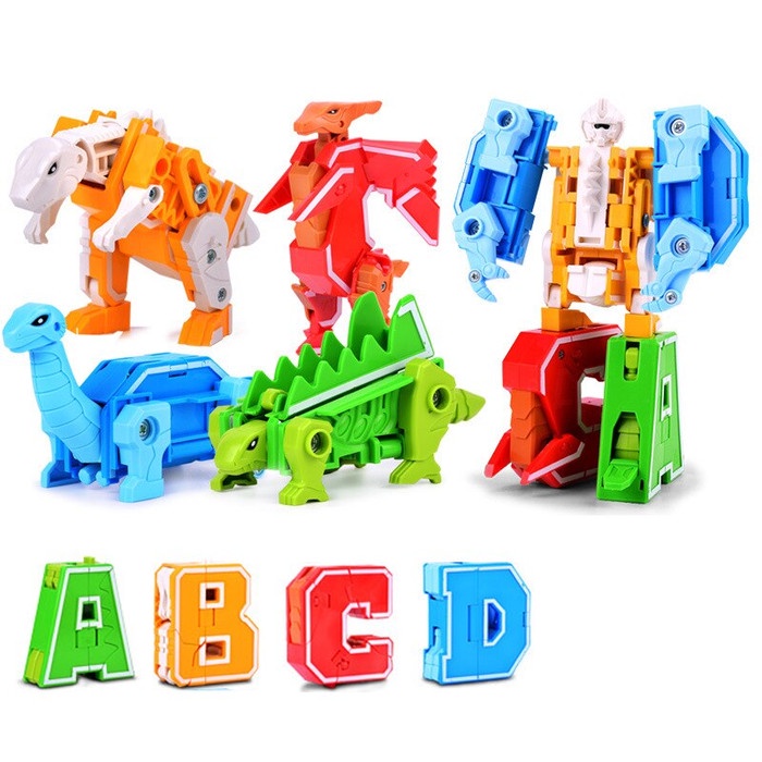 numeric robot mainan robot dinosaurus robot toys diy huruf abcd dinosaurus robot nomor robot huruf e
