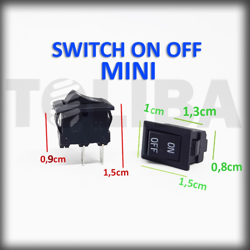 rocker saklar switch on off Kecil mini 2 pin 2 kaki on-off kotak hitam