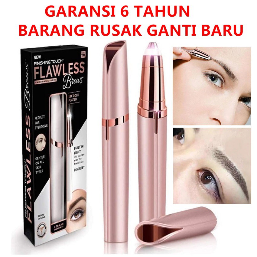 Alat Cukuran Pencukur Flawless Brows Cukuran Alis Elektrik Tanpa Rasa Sakit Eyebrow Hair Trimmer Cukur Alis GROSIR UNIK