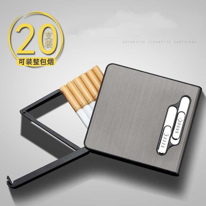 GIJ - Kotak Rokok 20 Slot dengan Korek Elektrik Rechargeable