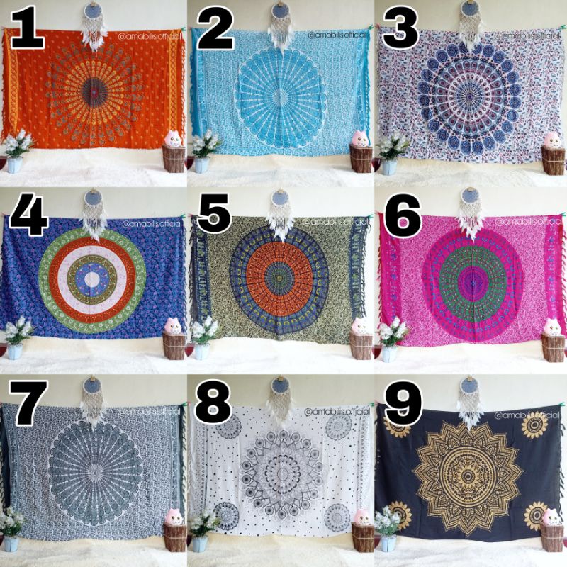 Kain Mandala tapestry / Kain pantai / kain mandala / tapestry / kain bali / kain rayon/ kain adem