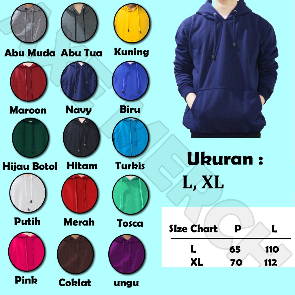 99% ready stock hoodie jumper polos L-XL ada 18 warna untuk pria dan wanita