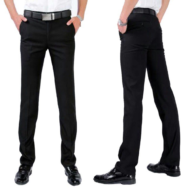 CELANA FORMAL PRIA -CELANA KERJA  KANTOR HITAM - BLACK LONG PANT/CELANA KANTOR