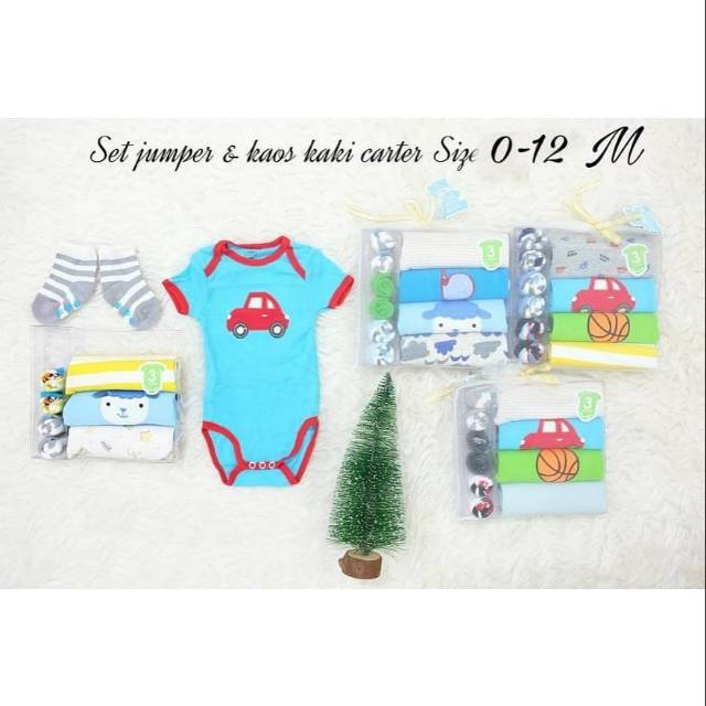 Jumper carter set with socks / Set jumper kaos kaki carter boy dan girl