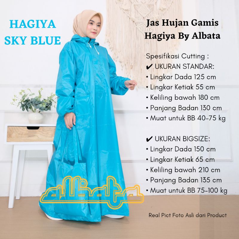 Jas Hujan Wanita Jumbo Bigsize Model Gamis Muslimah Syari Hagiya by Albata Toska