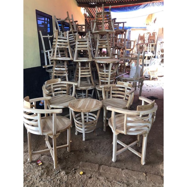 MEJA KURSI TERAS JATI JEPARA KURSI TERAS JATI MURAH KEPARA KURSI TERAS TELUR JATI JEPARA