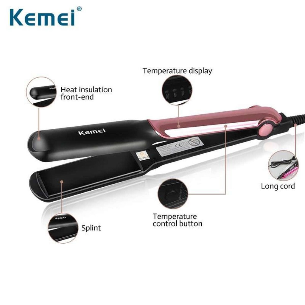 Kemei KM-2113 Catok rambut Lurus temperatur suhu ionic