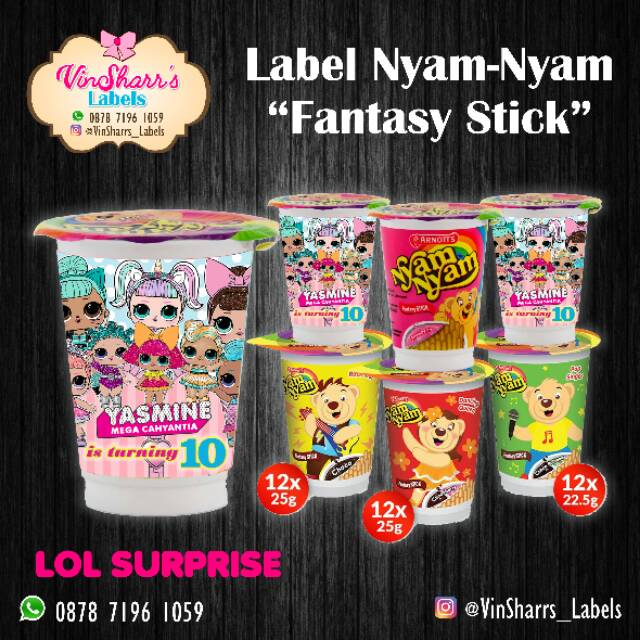 

Label Nyam-Nyam Fantasy Stick (FULL COVER BODY + STICKER TOPPER) -- MIN 10PCS!!!