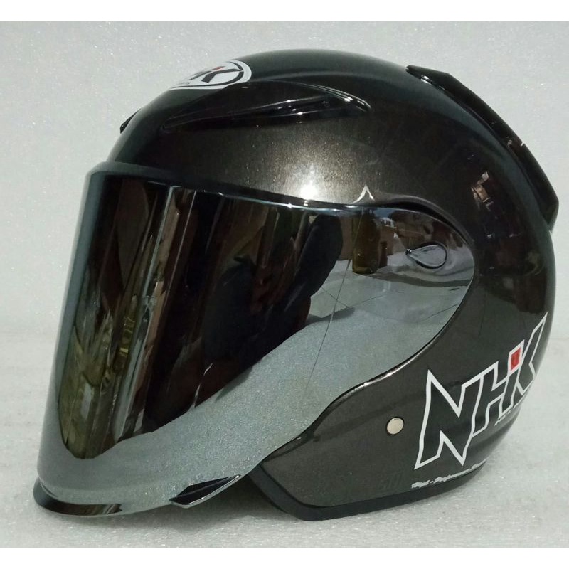 Kaca NHK R6  FLAT | Datar visor bisa dipasang anti fog dan Tear Off Original Three Maestro Kuat hemat murah kualitas eksport anti pecah putih smoke iridium TM1