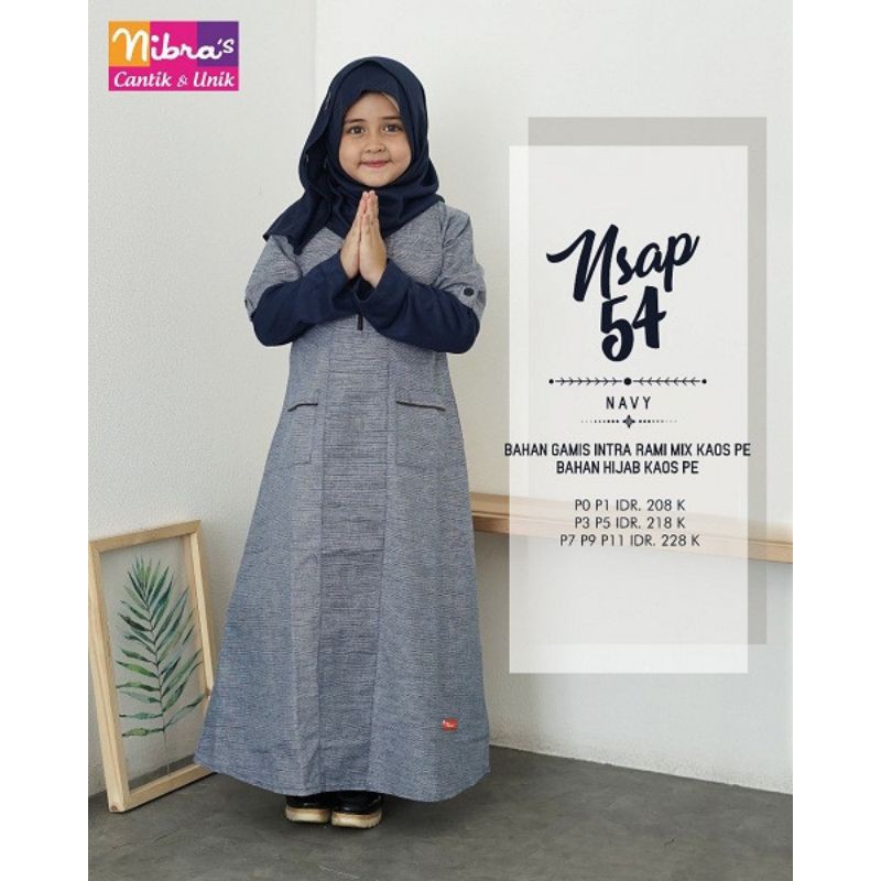 GAMIS ANAK NIBRAS NSAP 54 Navy P3