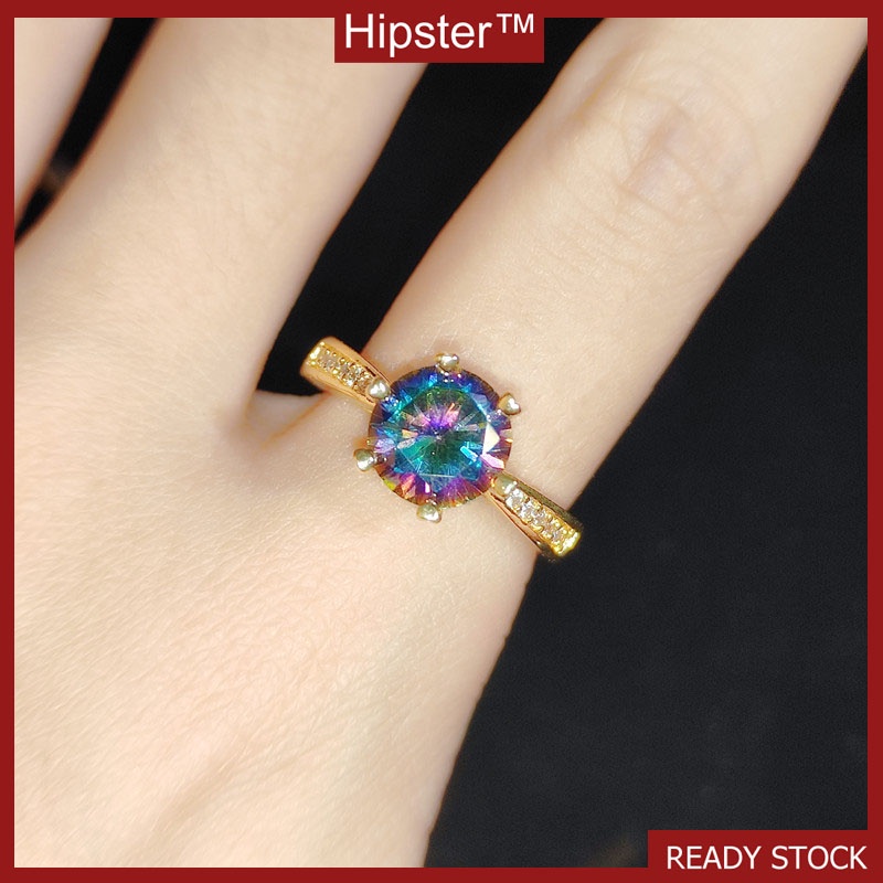 18K Gold Moissanite Open Ring for Women
