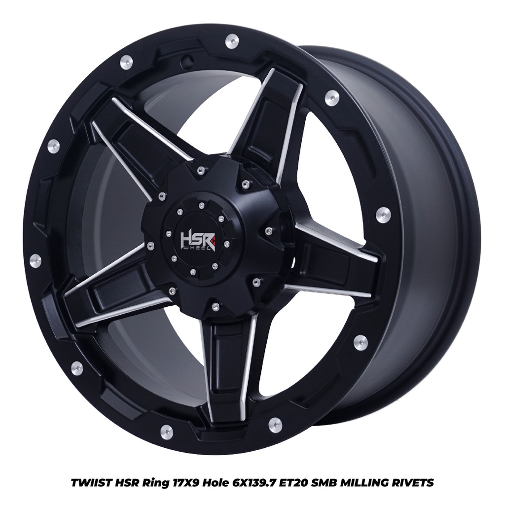 PELEK HSR RING 17 LUBANG BAUT 6 VELG HSR TWIIST RING 17 LEBAR 9 PCD 6X139,7 ET 20 BLAZER TERRANO PRE