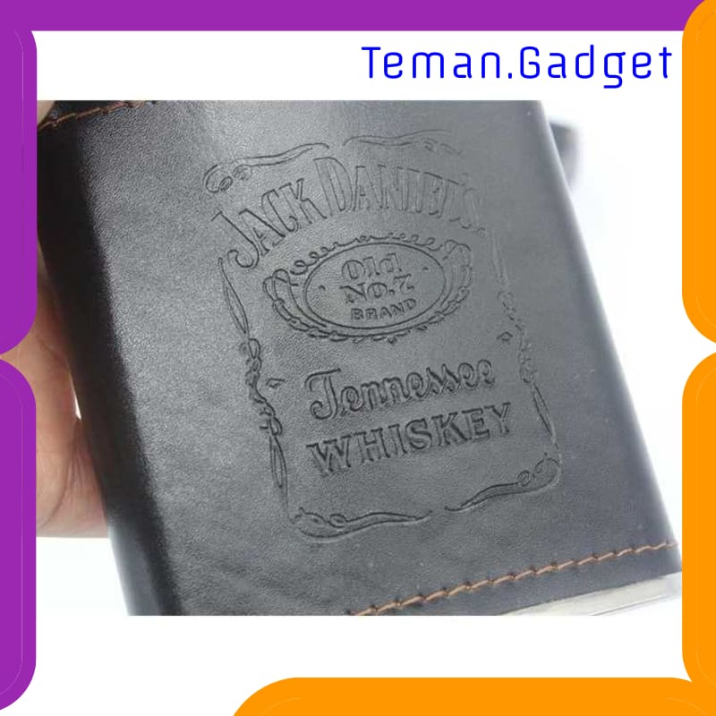 TG-OL031 BOTOL BIR HIP FLASK STAINLESS STEEL LEATHER 7OZ