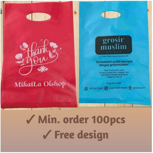 KANTONG PLASTIK 25X35 CM SABLON NAMA OLSHOP plastik tebal