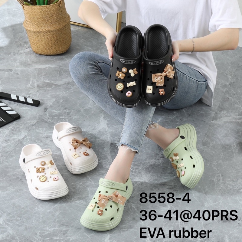 *BISACOD* SANDAL KODOK / SANDAL SLIP ON WEDGES JELLY UNIK /SANDAL IMPORT WANITA LUCU