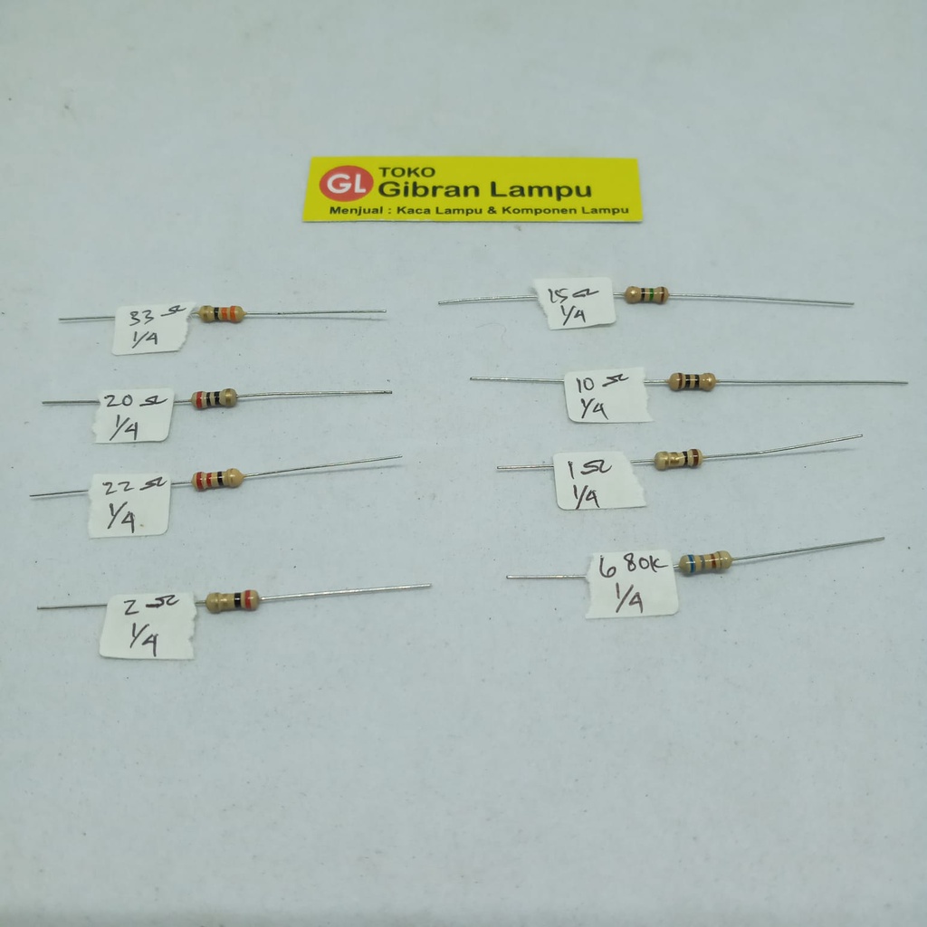 Resistor 1/4 Watt - Carbon Film Resistor 5% - Metal Film R 0.25 Watt Per 10 Pcs