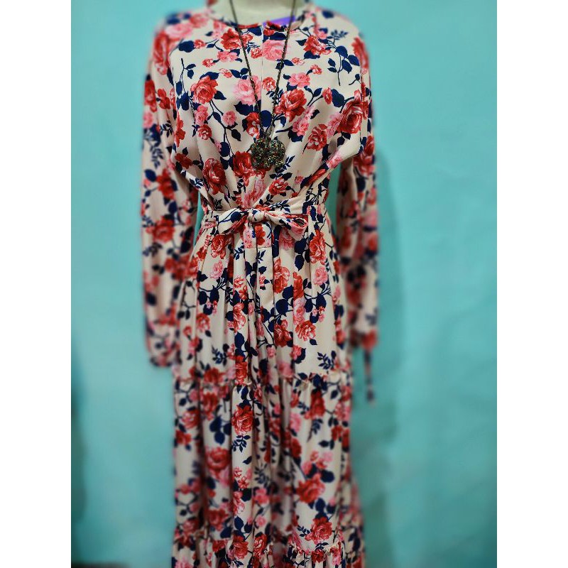 Baju / Gamis Muslim Wanita Motif Bunga