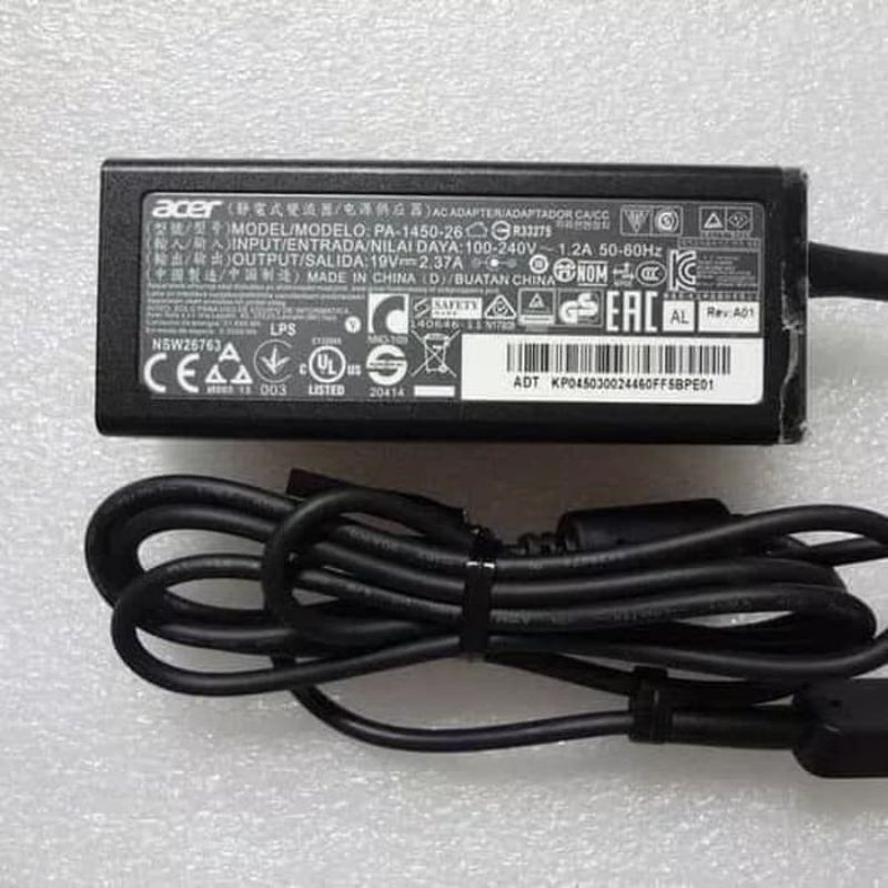 Adaptor Charger Acer 19V 2.37A DC 5.5*1.7 mm for Laptop Acer Aspire 3 A311 A314 A315 Series