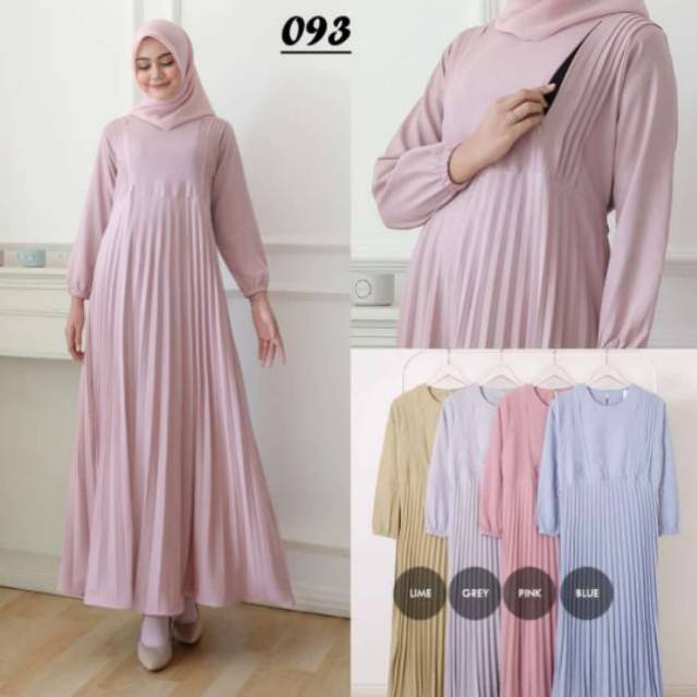Gamis plisket (Ori imod)bahan moscrepe import