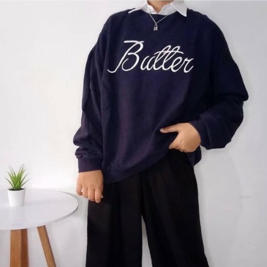 SWEATER WANITA BUTTER KOREA FLEECE TEBAL PREMIUM TERBARU,