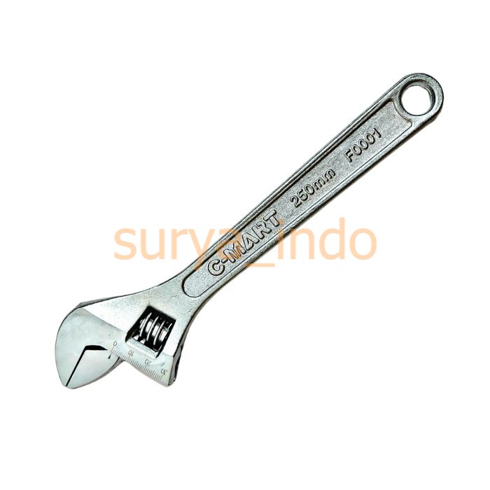 KUNCI INGGRIS 10&quot; C-MART F0001-10 ADJUSTABLE WRENCH CHROME