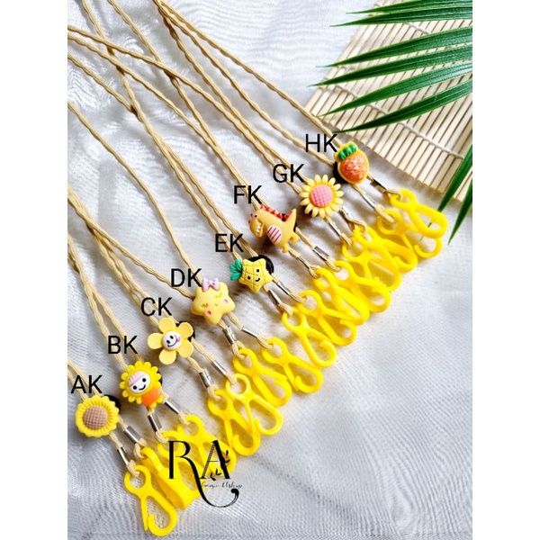 STRAP MASKER SERIES tali gembul kuning Strap Masker 2in 1 Tali Masker Karakter Anak Strap Masker Mot