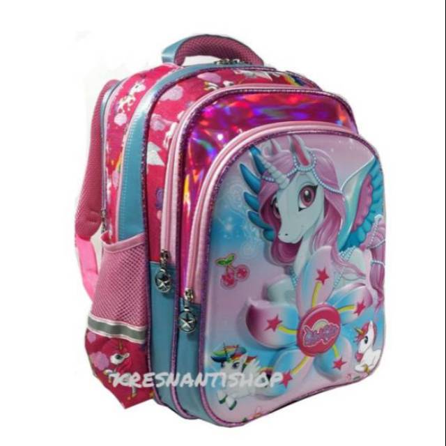 Tas ransel anak sekolah perempuan unicorn impor