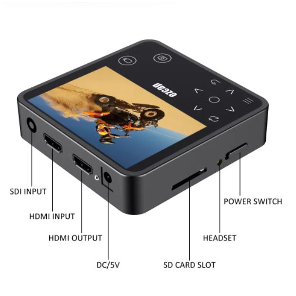 Hdtv sdi bnc recorder ezcap 3.5&quot; lcd display 1080p 2k 60hz with sd card audio 3.5mm ezcap275 275