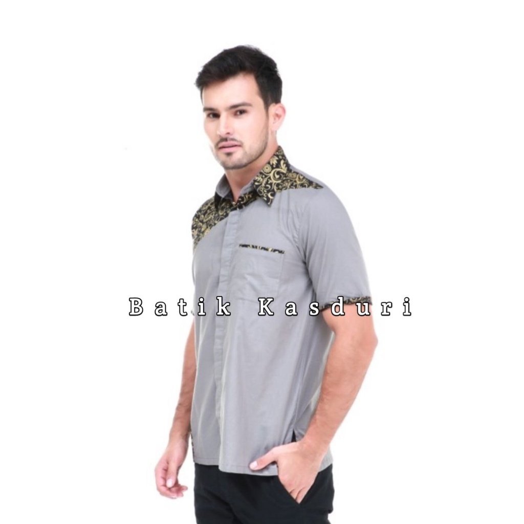 Kemeja Batik Pria Lengan Pendek Atasan Baju Batik Tradisional