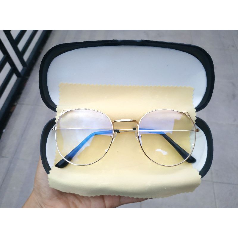 (Bisa COD) Kacamata Anti Radiasi 100% Anti Blueray Frame Kucing Oval Besi ready Makassar