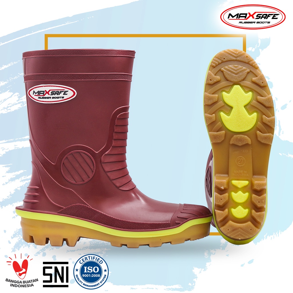 Sepatu Boot Pendek SNI Termurah Max Safe 1333 maroon Scotlight