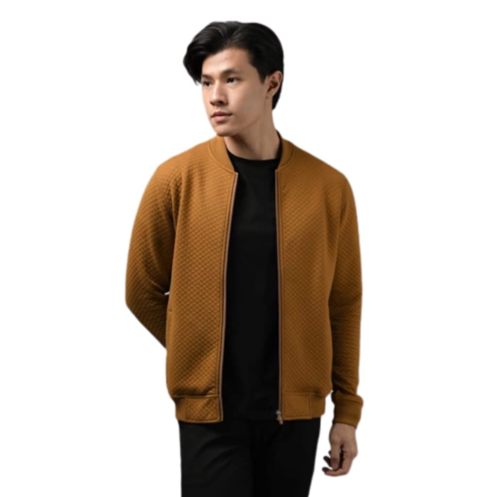 Galery Jaket - Jaket Comfy - Comfy Jaket - Jaket Bomber Comfy Pria Diamond Cream Premium Fleece Tebal