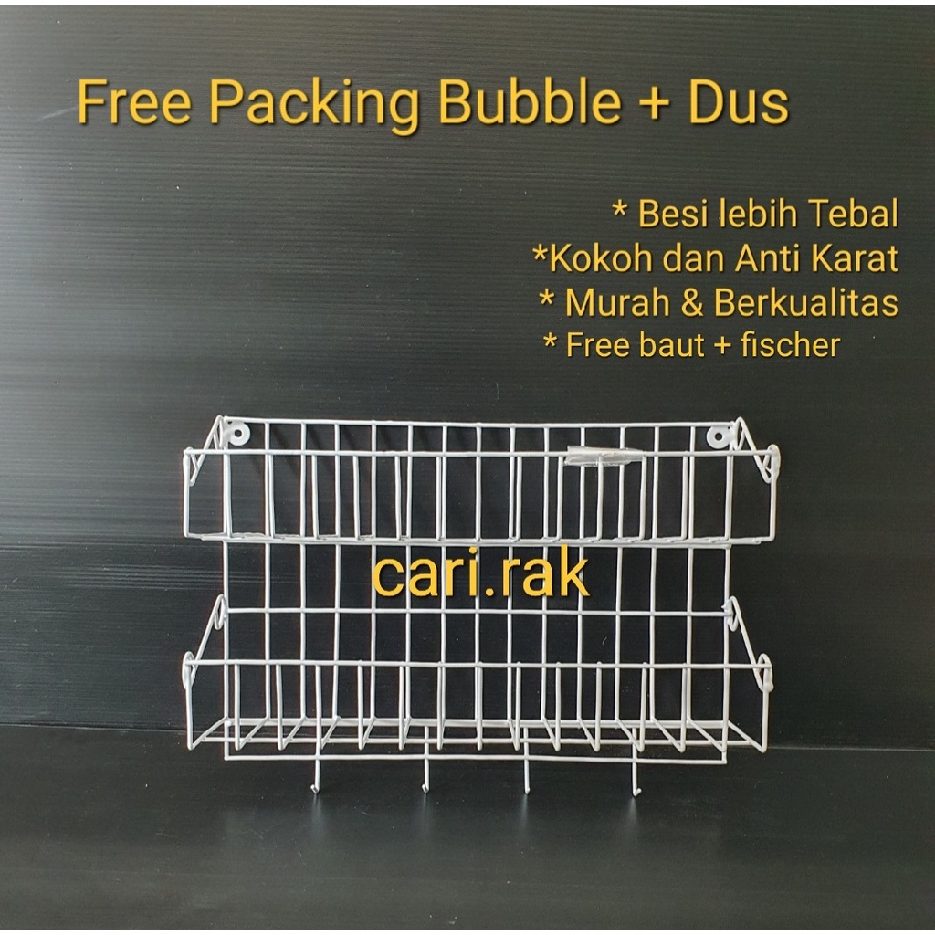 Rak Bumbu dapur 2 susun / Rak Sabun / Rak Gantung / Rak Kamar Mandi TYPE ONYX